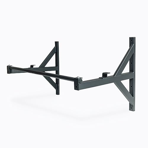 Wall Mounted Pullup Bar for Home or Garage Gyms, Straight Bar or Multi-Grip Arch - Ideal for kipping pull-ups, cross-train...