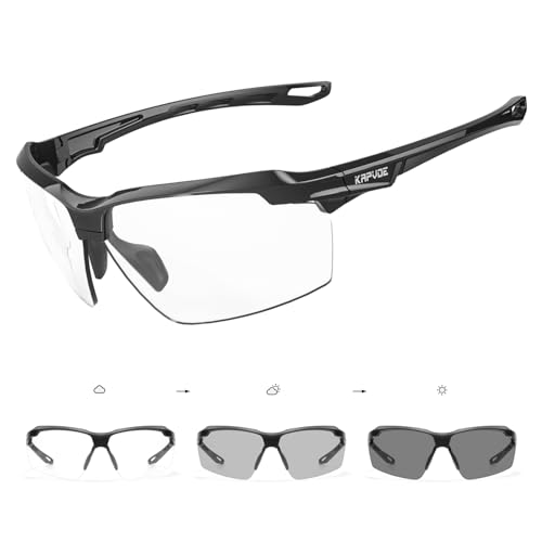 KAPVOE Photochromic Sunglasses for Men Women Sports Sunglasses Cycling Running Baseball Golf 100% UV Protection K87