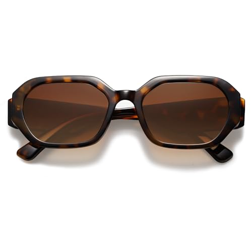 SOJOS Polarized Sunglasses For Women Retro Rectangle Womens Sun Glasses Trendy Narrow Square 90s Shades SJ2232