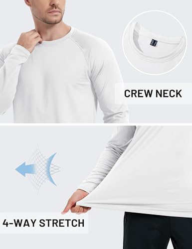 TACVASEN Men's Thermal Shirt Long Sleeve Fleece Lined Base Layer Lightweight Athletic Undershirt Winter Tops Workout