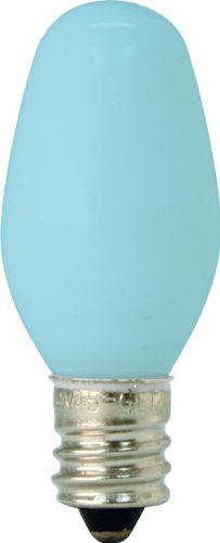 GE Lighting C7 Incandescent Light Bulb, 4-Watt, Blue, 2-Pack, Soft Glass