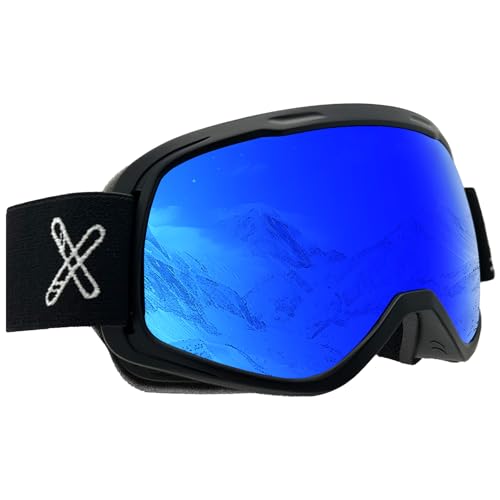 Feosger Kids Ski Goggles REVO Snow/Snowboard Goggles for Boys Girls Youth Anti-Fog UV400 Spherical Lens age 6-14