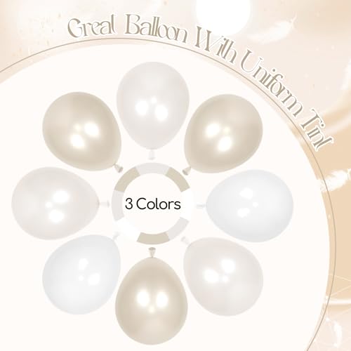 60pcs Double Stuffed Pearl Balloons 12inch, Pearl White Balloons, White Latex Balloon for Wedding Bridal Baby Shower Birth...