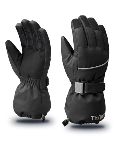 ThxToms Kids Warm Gloves Winter Waterproof Snow Gloves for Ourdoor Sports Snowboard, Toddler Bulky Ski Gloves for Boys Gir...