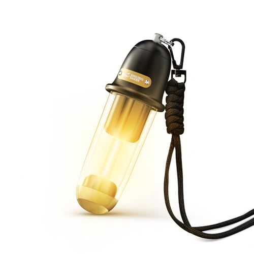 Smiling Shark Camping Ambient Lighting, XPE LED Small Tent Light with Lanyard Rechargable IPX4 Waterproof White & Warm Lig...