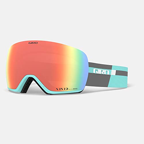 Giro Lusi Ski Goggles - Snowboard Goggles for Women - Cool Breeze Charcoal Podium Strap with Vivid Smoke/Vivid Infrared Le...