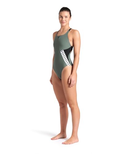 ARENA Women's Feel Icons Stripe Swimsuit Swim Pro Back Ladies Pool Bathing Suit