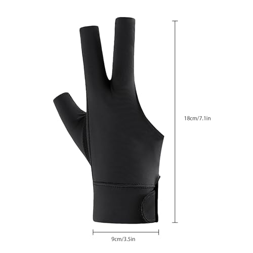Holiberty 2 Pcs Professional Billiard Pool Gloves for Left Hand Men Women Mesh Nonslip Fingerless Training Shooting Sports...
