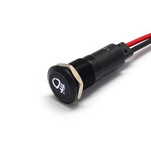 Alpinetech PLB12MS LED Metal Signal Indicator Pilot Dash Light 12mm 12V Fog Light 3W