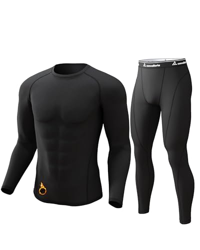 CL convallaria Thermal Underwear for Men Long Johns Fleece Lined Hunting Gear Set Base Layer for Cold Weather XS-4XL