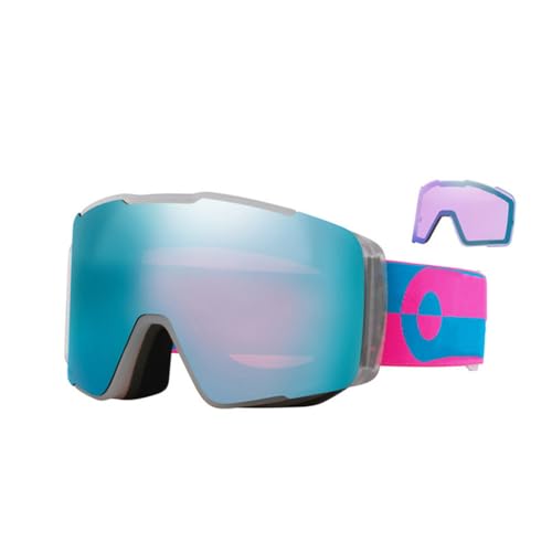 PRSTNN Fashionable men's and women's ski goggles with magnetic double lenses, high-definition anti-fog goggles
