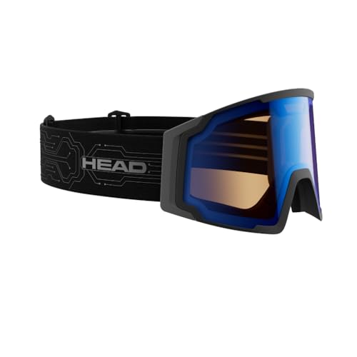HEAD Neves Sunscreen Photochromatic Ski & Snowboard Goggles – Solar-Powered Auto Tint, UV400, Anti-Fog, Wide Vision