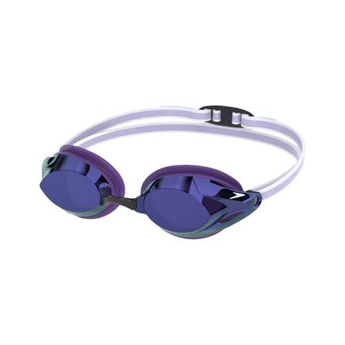 Speedo Women’s Vanquisher 3.0 Mirror Swim Goggles | Anti-Fog, UV Protection, Ocular 360 Lens, Women’s Racing Fit
