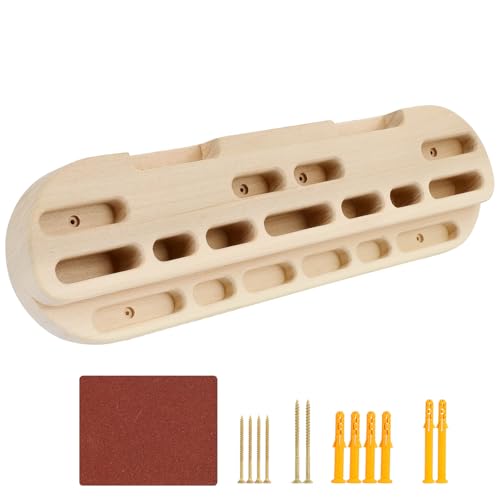 Rock Climbing Hangboard Training, Rock Climbing Fingerboard Door-Mounted Training Station, Equipped with Grip Points, Slop...