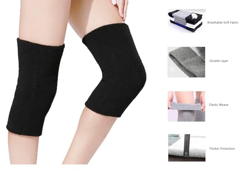 FakeFace Men Women Thicken Thermal Knee Braces Leg Warmers Winter Breathable Knee Pads Leg Sleeves for Ski Cycling Dance
