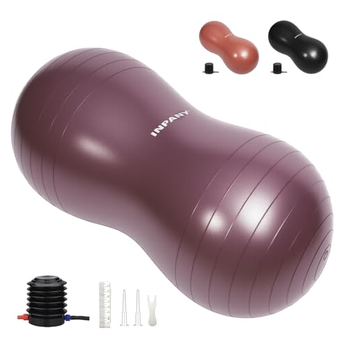 INPANY Peanut Ball - Exercise Ball for Labor Birthing, Anti-Burst Physical Therapy for Kids, Core Strength, Flexible Seati...