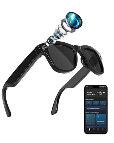4-in-1 AI Smart Glasses, 800W HD Camera Glasses, 1080P Video Recording Sunglasses, Built-in ChatGPT AI Voice Assistant, Re...