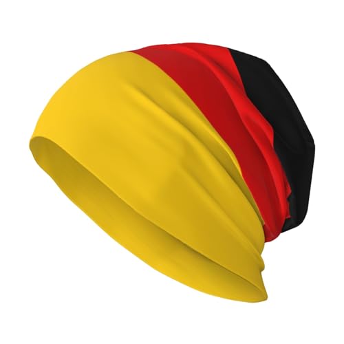 sackhg German Flag Print Winter Beanie Hat Men Women Soft Lightweight Thermal Cap for Outdoor Skiing Wear Black