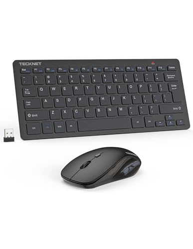 TECKNET Wireless Keyboard and Mouse Combo, Mini Cordless Computer Keyboard and Mouse Set 2.4GHz, Silent Adjustable 1600 DP...