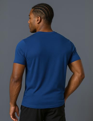 5 Pack Mens V-Neck Dry Fit T-Shirts, Active Athletic Short Sleeve Workout Tops, Performance Gym Tees (Available in Plus Size)