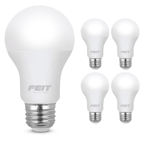 Feit Electric A19 Led Light Bulbs, 60W Equivalent, Non-Dimmable, 800 Lumens, 4 Pack, 2700K Soft White, E26 Base,