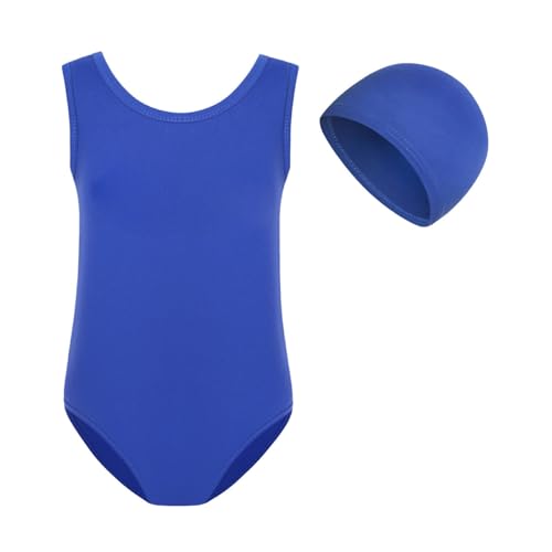 Girls 2 Piece Swimsuit Kids 2026 Summer Beach Tankini Athletic Bathing Suit with Swim Cap Teen Athletic Swimwear Set