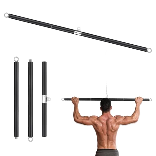 Prebene LAT Pull Down Bar, Dual Hook Bar Cable Attachment, Heavy Duty Gym Bar for Cable Machine, Suit for Resistance Band ...