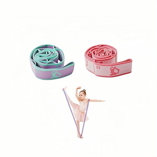MBKHFLL Stretch Strap for Kids Elastic Gymnastics Stretching Ballet Dance Band with 8 Loops Adjustable Exercise Training R...