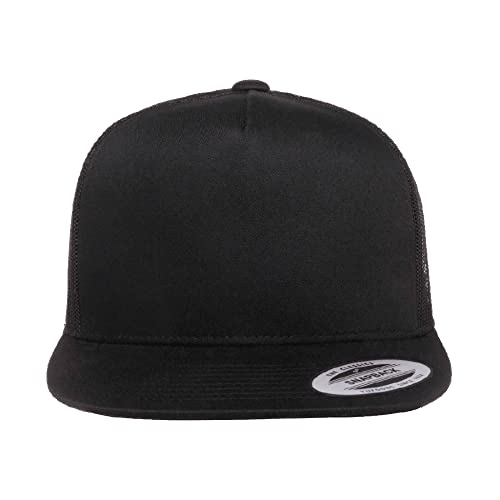 Yupoong 5-Panel YP Classic Trucker Cap | High Profile Flat Visor Snapback | OSFM | Bulk Packs Available