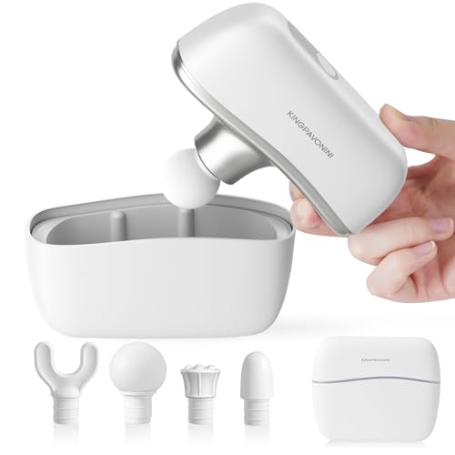 KingPavonini Mini Massage Gun with All-in-One Storage Case, Pocket-Sized Small Massage Gun Deep Tissue, 0.5 lbs Portable P...