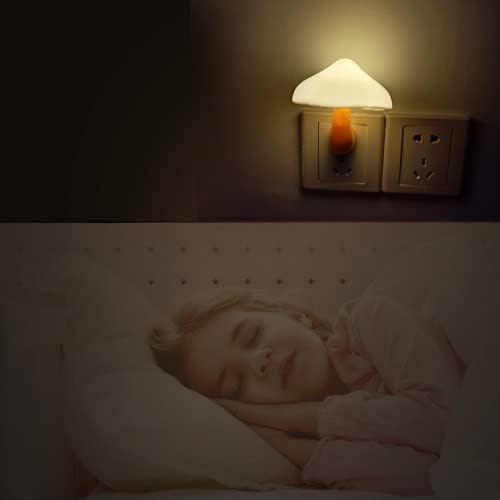 AUSAYE 5 Pack Sensor LED Night Lights Plug into Wall Lamp Mushroom Light for Adults Kids NightLight Bedroom,Bathroom,Toilet,Hallway,Stairs,Kitchen,Basement Warm White