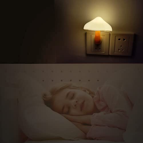 Ausaye Led Night Light Plug-In Lamp, 3 Pack, Warm White, Mushroom Design, Ideal For Bedroom, Bathroom, Hallway, Model L-7508