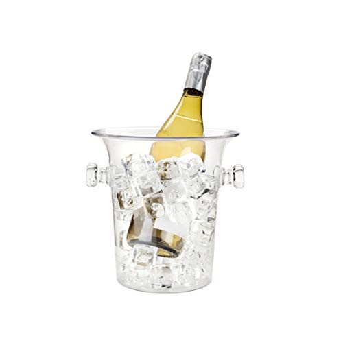 True Clear Acrylic Ice Bucket with Handles, 3-Liter Capacity, Durable Wine and Champagne Bucket, Perfect Ice Buckets for P...