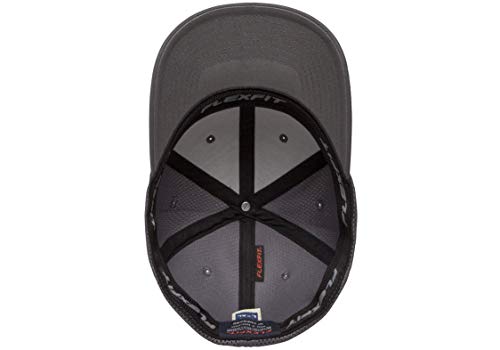 Flexfit Unisex Mesh Fitted 2-Tone Trucker Hat, Charcoal/Yellow, One Size