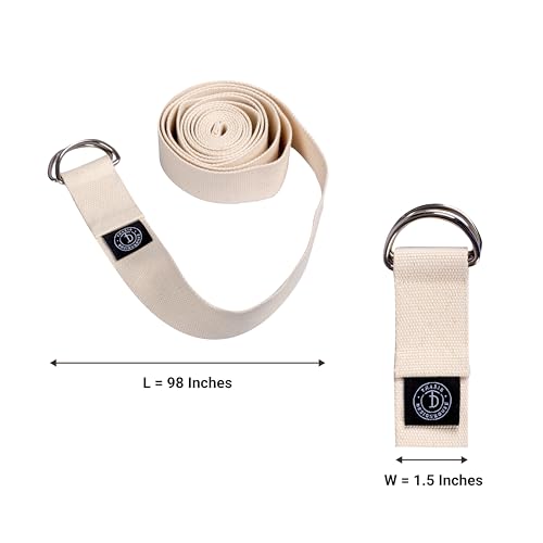 Tharie Organic Cotton Yoga Strap, GOTS Certified, Adjustable D-Ring, Soft & Durable Stretching Strap for Yoga, Pilates & P...