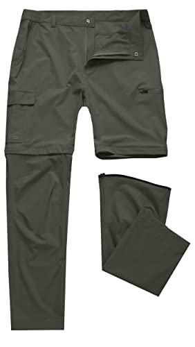 Mens Hiking Convertible Pants Waterproof Lightweight Quick Dry Zip Off Fishing Travel Safari Outdoor Cargo Work