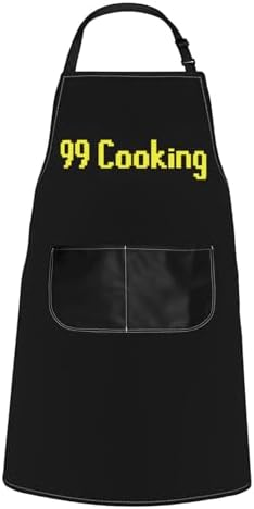 WCGXKO OSRS 99 Cooking Kitchen Apron OSRS Fans Gift 99Cooking Baking Gift for Gamer