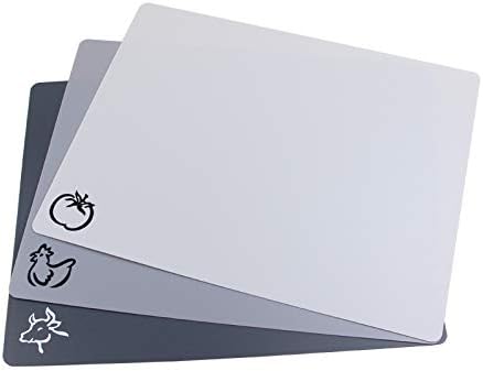 Modern Flexible Cutting Board Mats - Extra Thick Durable Non-slip Material - BPA Free - Set of 3