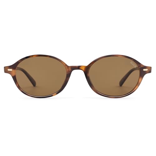 SOJOS Retro Oval Round Polarized Sunglasses Womens Mens, Small Chic Vintage Trendy Sunnies SJ2611