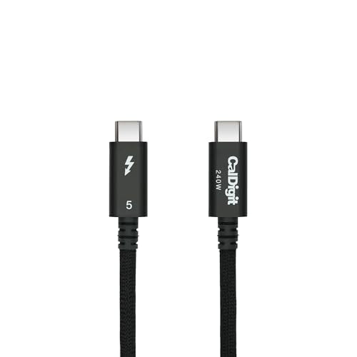 CalDigit Thunderbolt 5 Pro Active Braided Cable - 120Gbps 240W Power Delivery, Compatible with Thunderbolt 3, 4, USB4 Type...