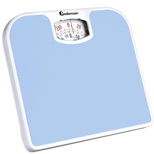 Adamson A21 Analog Scales for Body Weight - Up to 300 LB - New - Anti-Skid Rubber Surface + Large Numbers - Analog Bathroo...