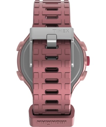 Timex Unisex Ironman Triathlon T200 42mm Watch - Pink Strap Digital Dial Pink Case