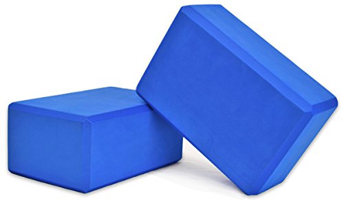 YogaAccessories High Density and Lightweight Foam Yoga Blocks - Strength and Flexibility Aid (Set of 2)