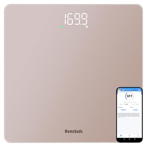 Homebuds Smart Scale for Body Weight, Precision 0.1lb by Our Professional Factory Since 2001, Digital Weight Scale Step-On...