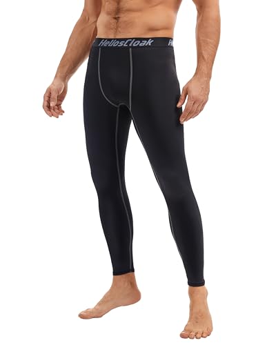 HeliosCloak 4 Pack Men's Thermal Compression Pants Fleece Lined Sports Tights Leggings Winter Athletic Baselayer Bottoms