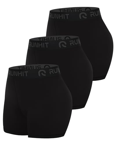 Runhit 3" Volleyball Shorts Womens 3 Pack Compression Shorts for Women Spandex Shorts Women Workout Athletic Yoga Gym