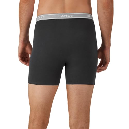 Hanes mens Underwear Boxer Briefs Pack, Cool & Breathable Cotton Moisture-wicking Underwear for Men, No Ride Up