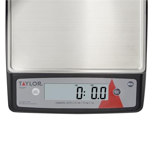 Taylor TE22FT 22-Pound Digital Portion Control Scale, Food Scale for Precise Weight Measuring and Portion Control, Tare an...