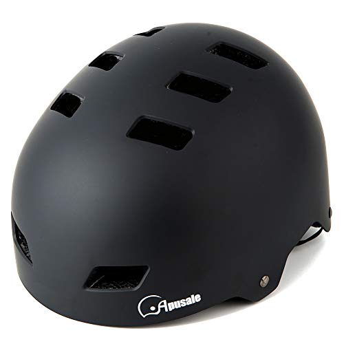 Apusale Bike Skateboard Helmet, Adjustable and Multi-Sport for Skate Scooter, 3 Sizes for Adult Youth Kids Toddler