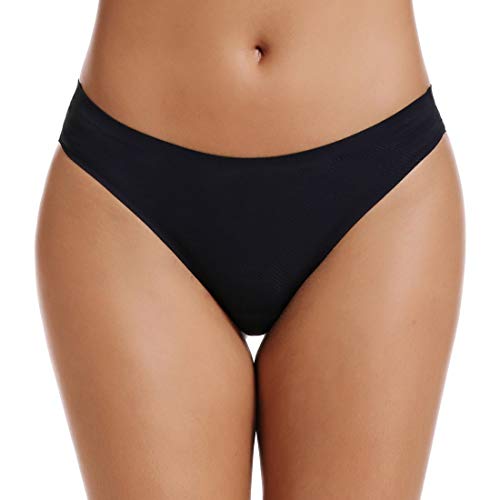 voenxe Seamless Women Underwear Thongs,No Show Ladies Thong,No Line Workout Breathable Comfortable Panties,Soft Undies,5-Pack